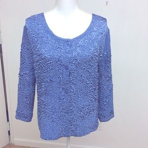 Joni B Crinkly Periwinkle Blue Jacket Size M